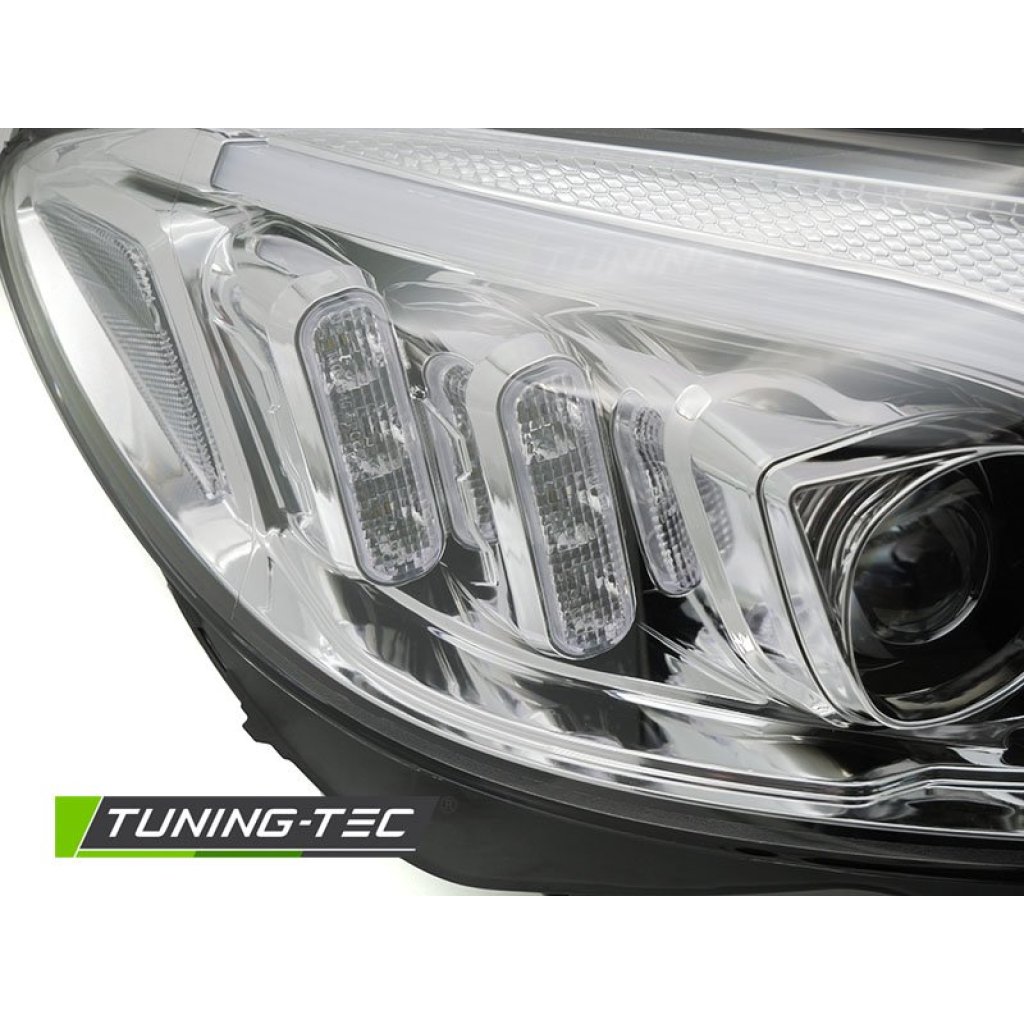 Přední světla s LED pro MERCEDES-BENZ W205 2014-2018 chromová