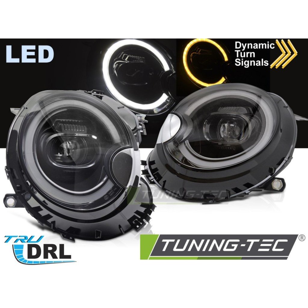 Přední světla s LED pro MINI R55 / R56 / R57 / R59 2014-2021 chromová