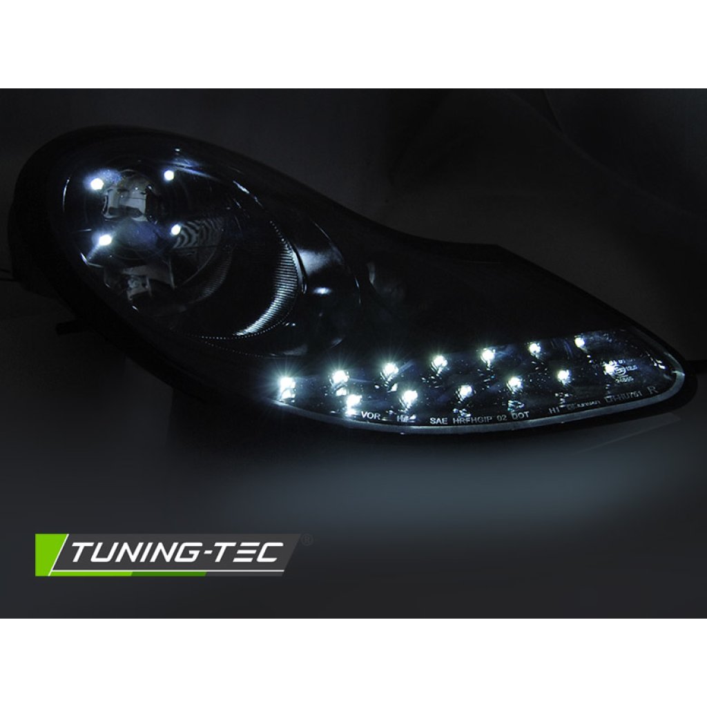 Přední světla s LED pro Porsche Boxter 911 996 96-04 černá lesklá