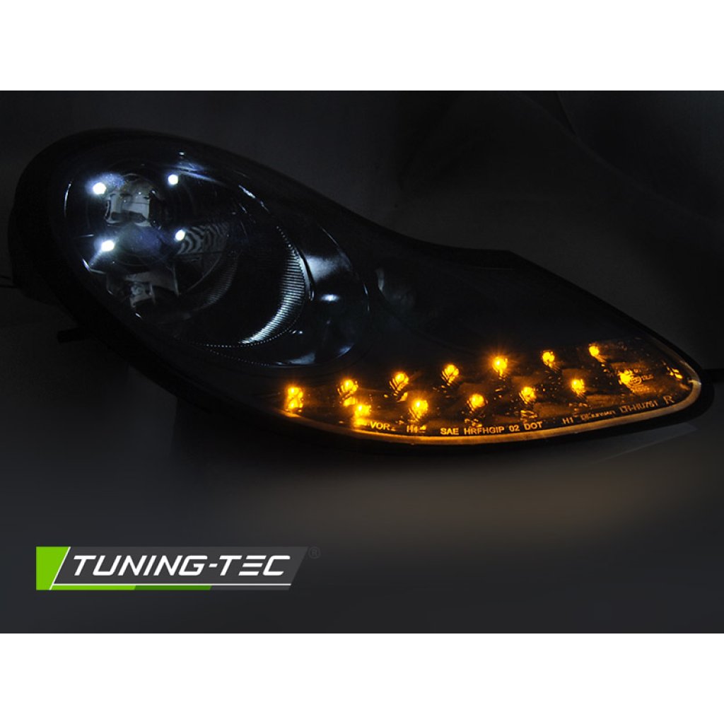 Přední světla s LED pro Porsche Boxter 911 996 96-04 černá lesklá