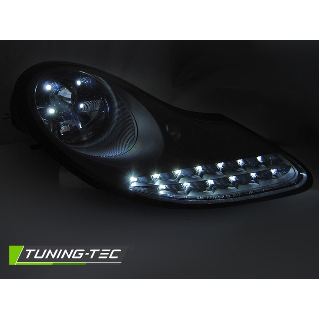 Přední světla s LED pro Porsche Boxter 911 996 96-04 černá matná