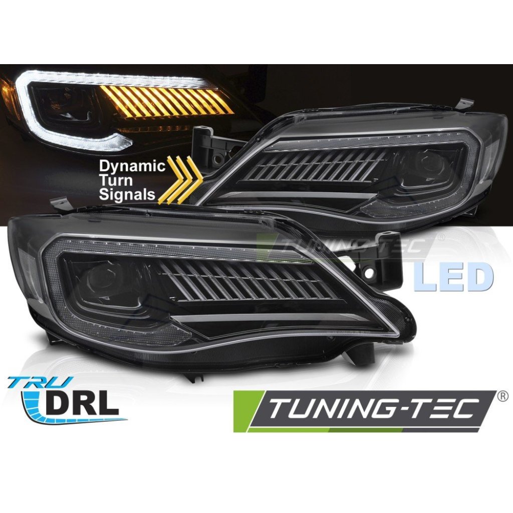 Přední světla s LED pro SUBARU WRX 2008-2014 černá