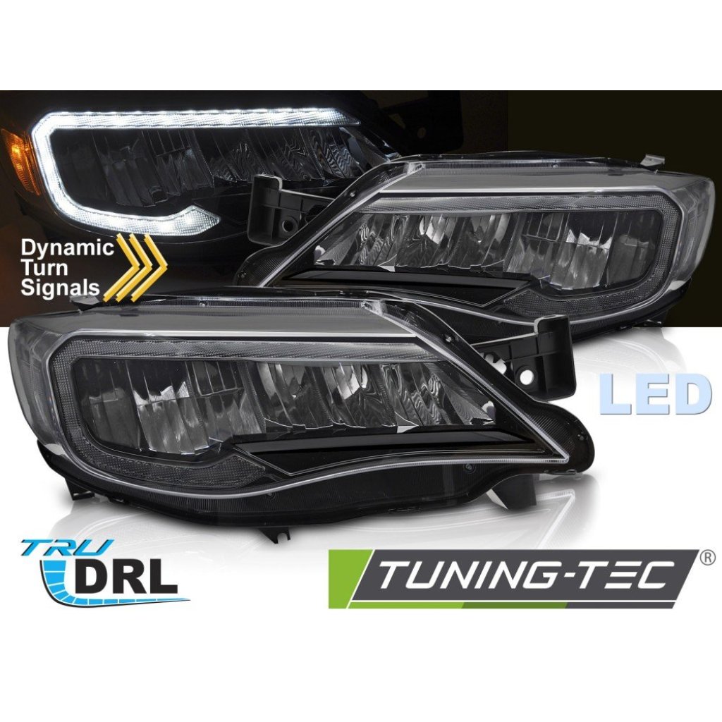 Přední světla s LED pro SUBARU WRX 2008-2014 černá
