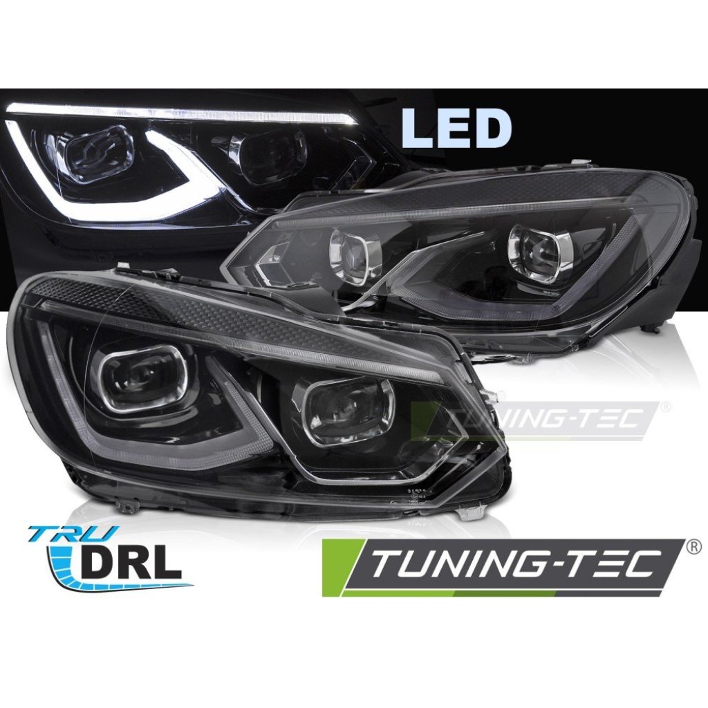 Přední světla s LED pro VW Golf 6 2008-2013 černá