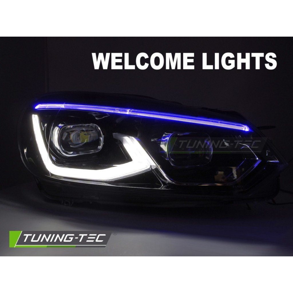 Přední světla s LED pro VW Golf 6 2008-2013 černá