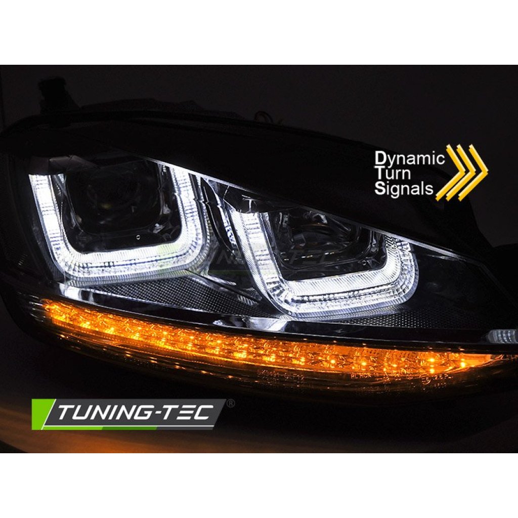 Přední světla s LED pro VW GOLF 7 2013-2017 black line