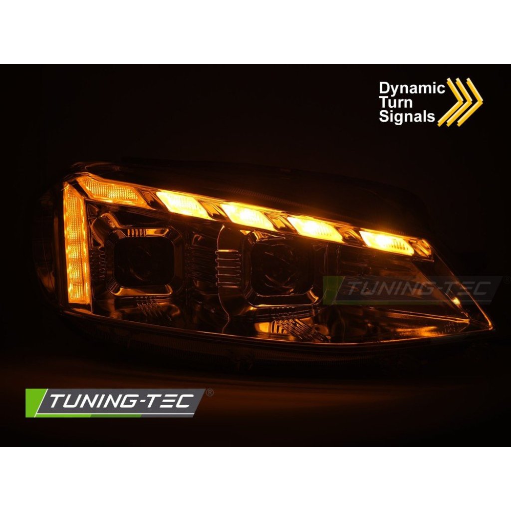 Přední světla s LED pro VW Golf 7 2017-2019 chromová