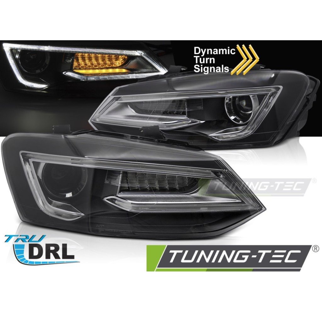 Přední světla s LED pro VW Jetta VI 2009-2017 černá