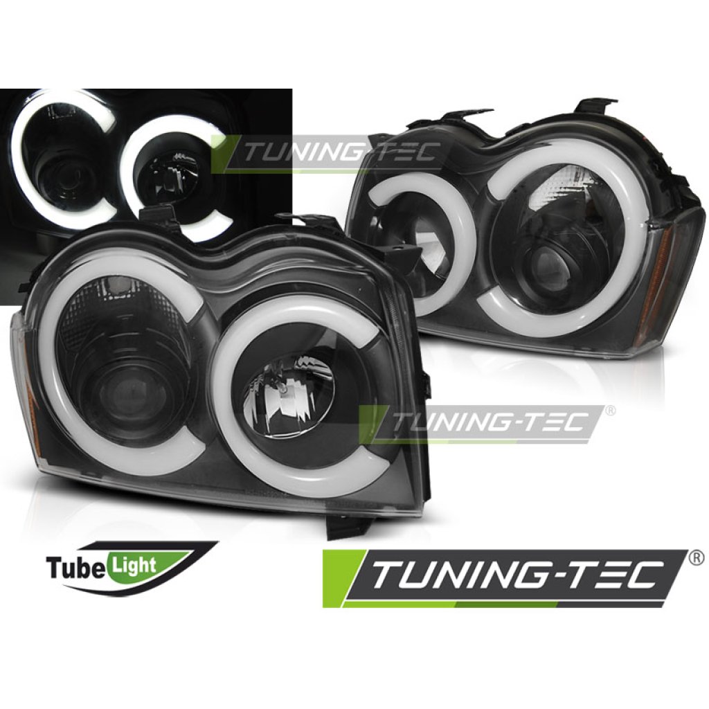Přední světla s LED TUBE Chrysler Grand Cherokee 05-08 černá