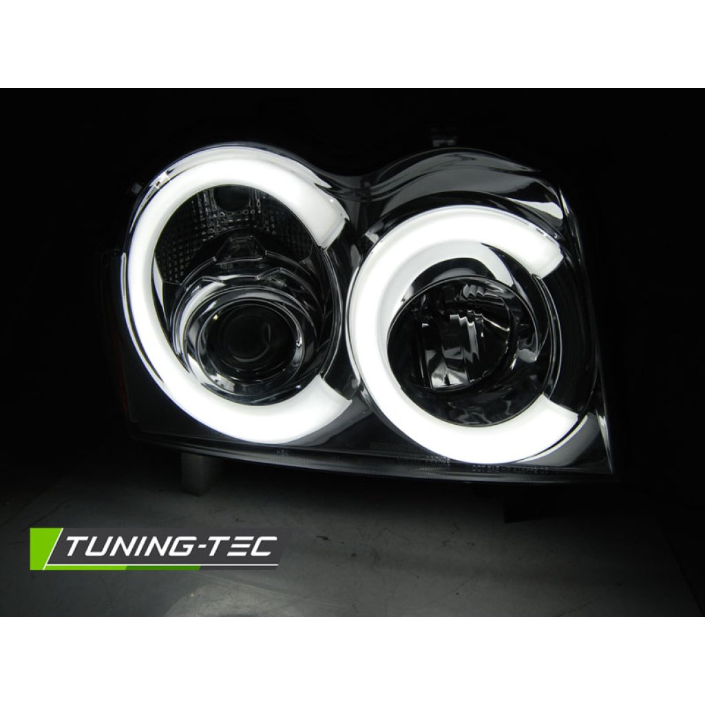 Přední světla s LED TUBE Chrysler Jeep Grand Cherokee 05-08 chromová
