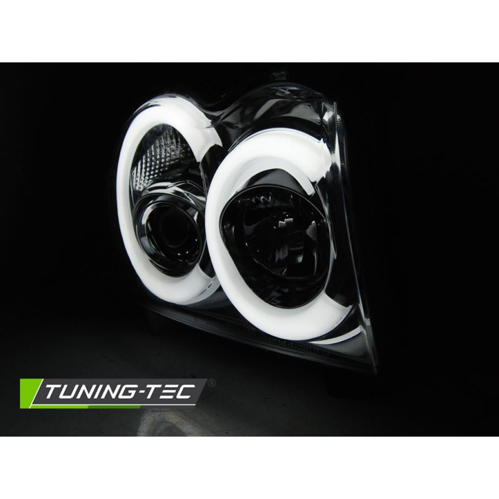 Přední světla s LED TUBE Chrysler Jeep Grand Cherokee 05-08 chromová