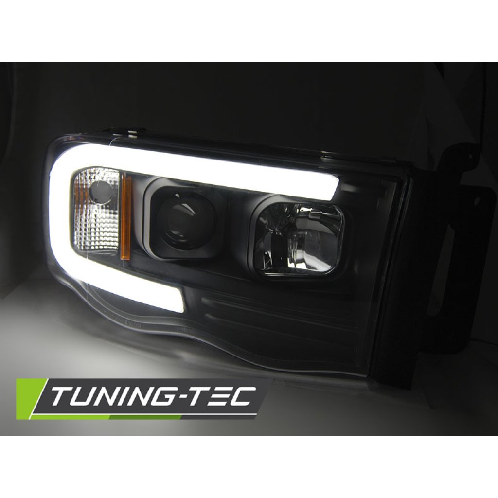 Přední světla s LED tube Dodge RAM 02-06 černá