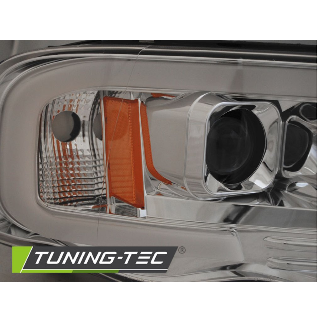 Přední světla s LED tube Dodge RAM 02-06 chrom