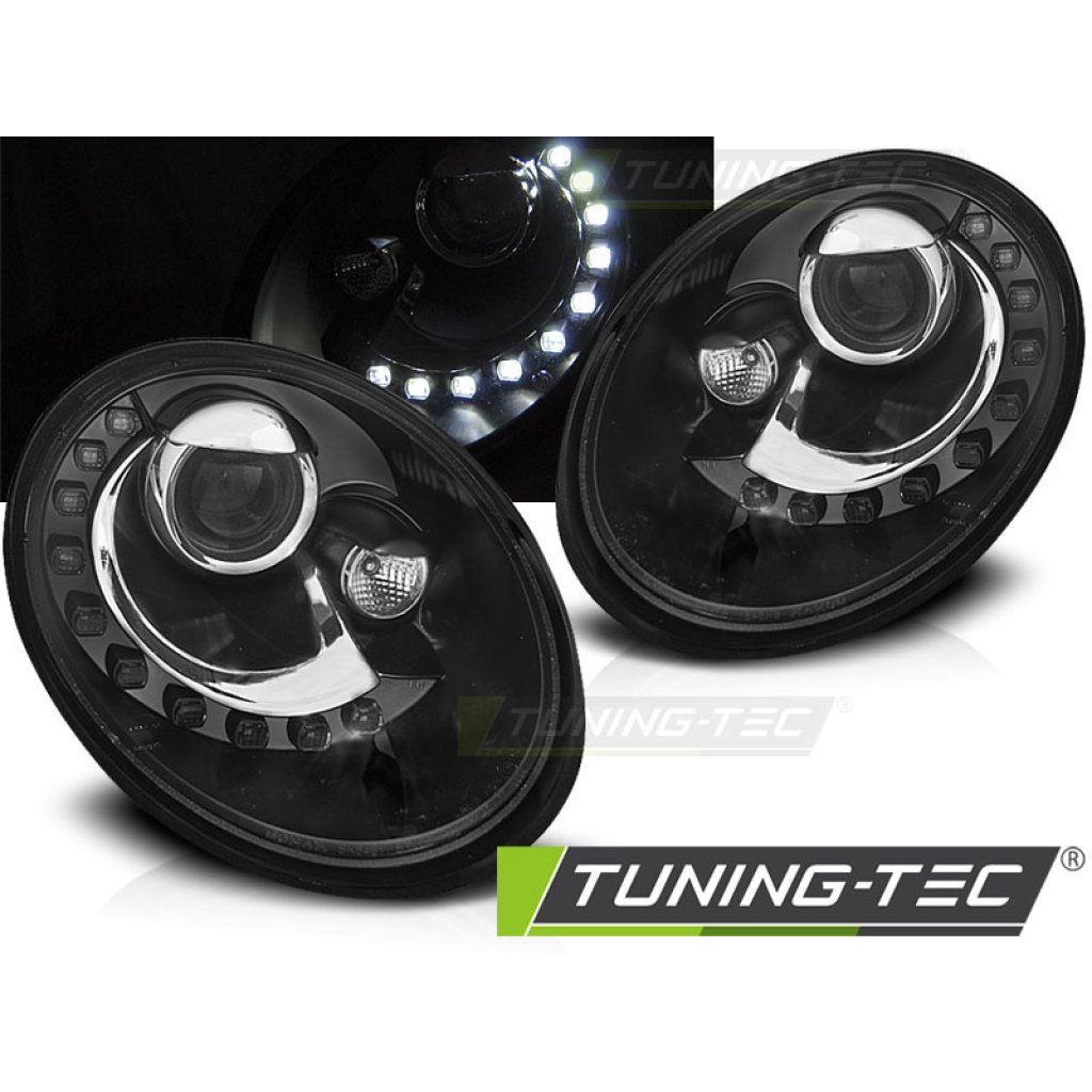 Přední světla s LED VW New Beetle 06-11 černá
