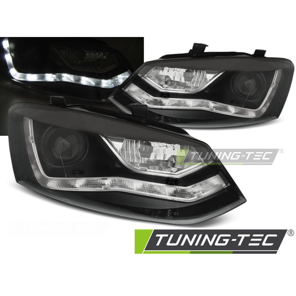 Přední světla s LED VW Polo 6R 09-14 černá