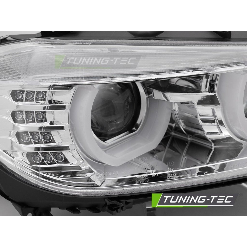 Přední světla s U-TYPE LED pro BMW F30/F31 2011-2015 chromová