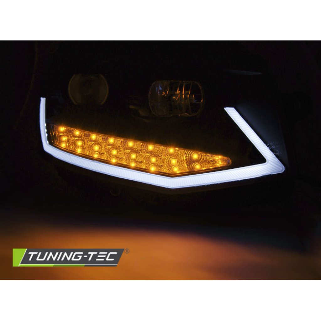 Přední světla TubeLights s LED denními světly, LED dynamický blinkr - VW T6 černá