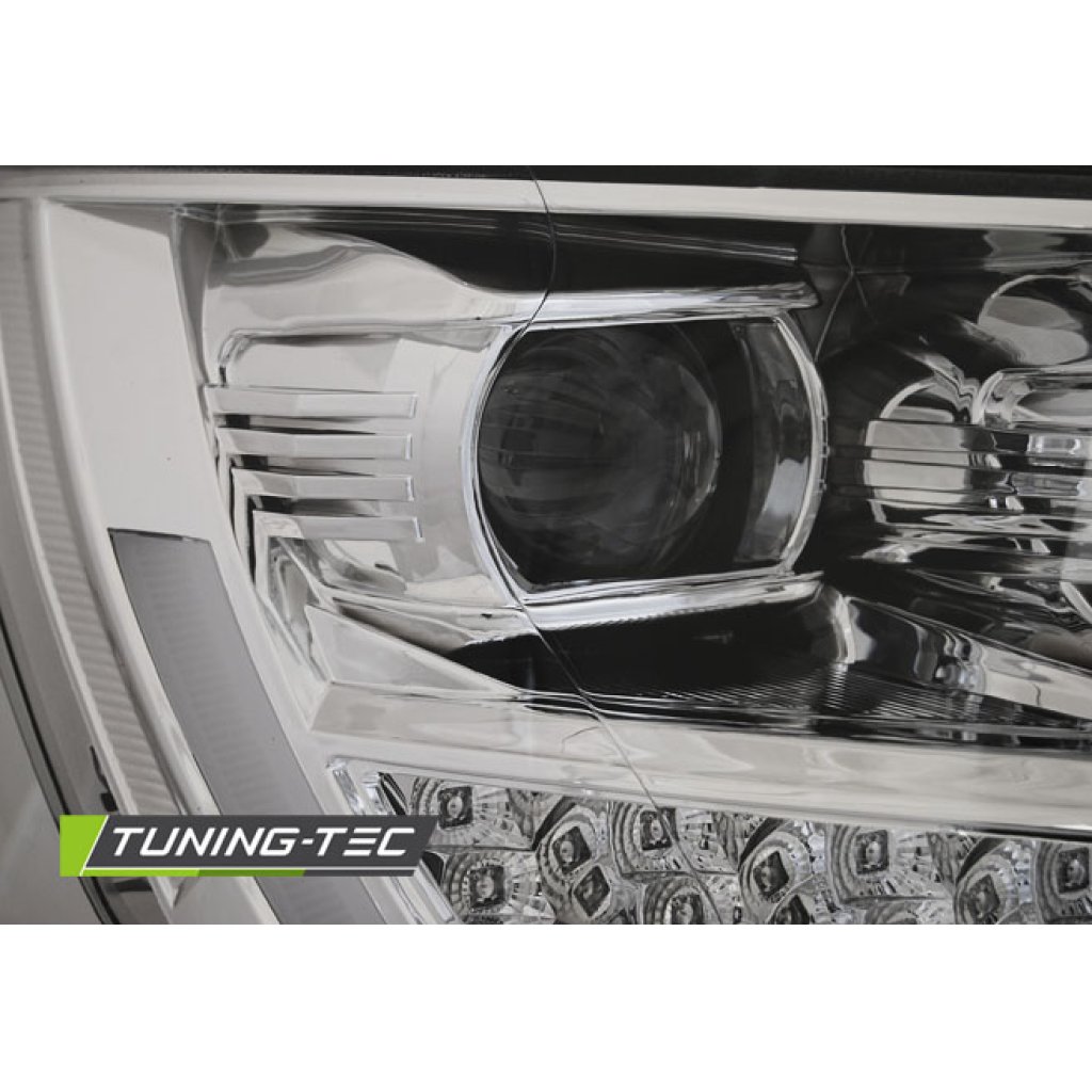 Přední světla TubeLights s LED denními světly, LED dynamický blinkr - VW T6 chrom
