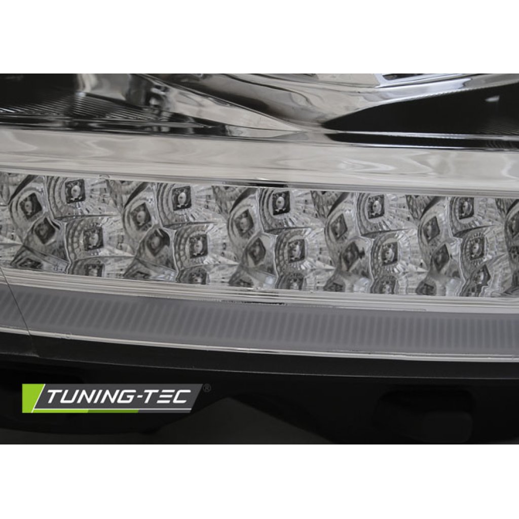 Přední světla TubeLights s LED denními světly, LED dynamický blinkr - VW T6 chrom