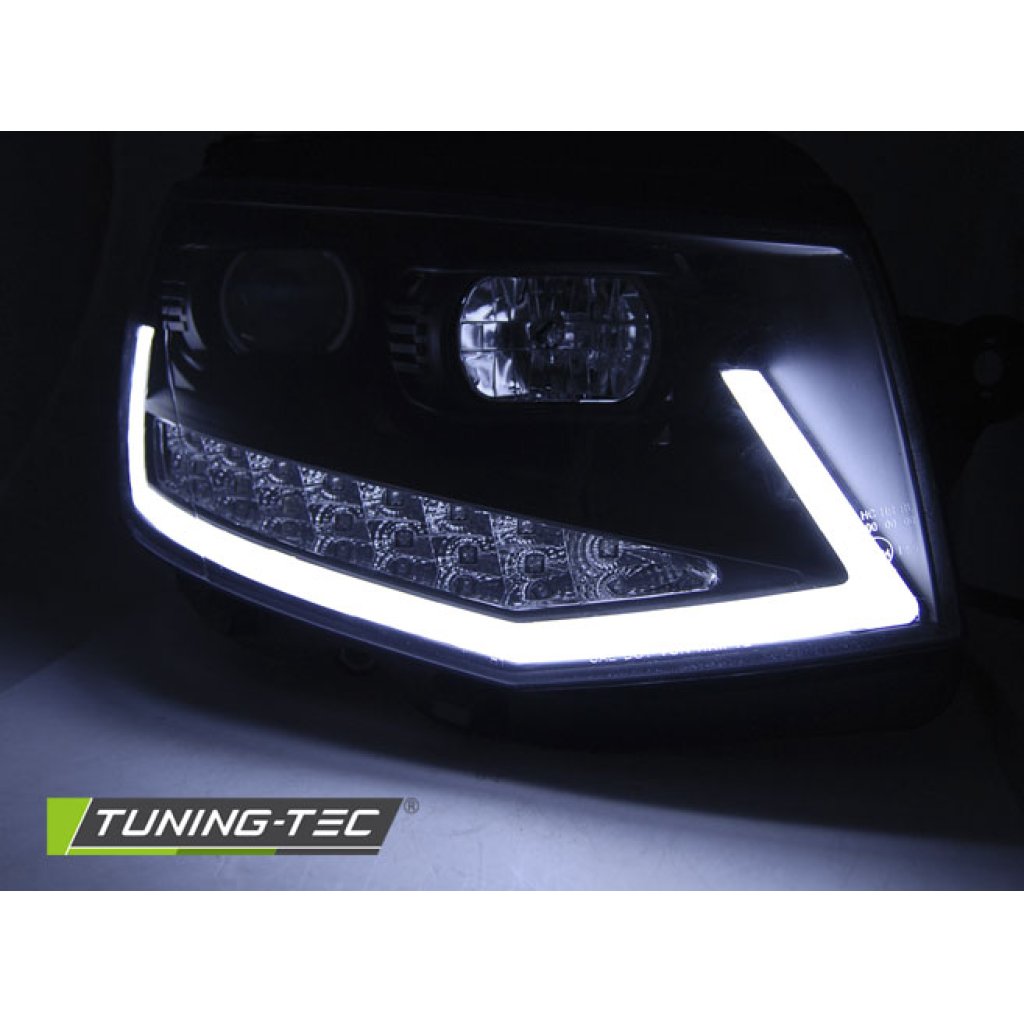 Přední světla TubeLights s LED denními světly VW T6 černá