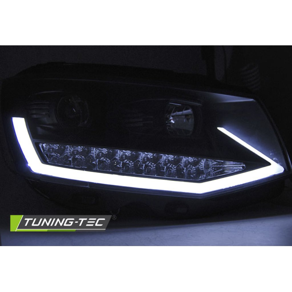 Přední světla TubeLights s LED denními světly VW T6 černá