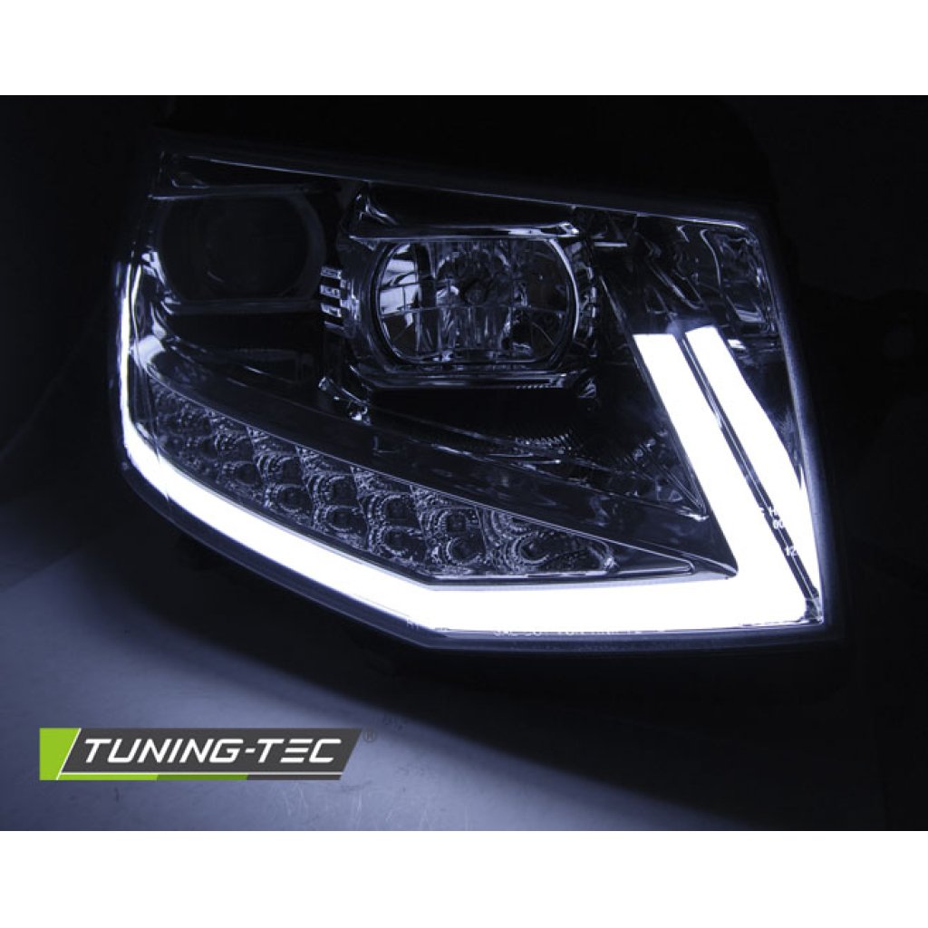 Přední světla TubeLights s LED denními světly VW T6 chrom