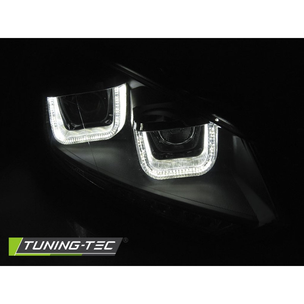 Přední světla U-LED s denními světly, LED dynamickým blinkrem pro VW Golf 6 08-12 černá