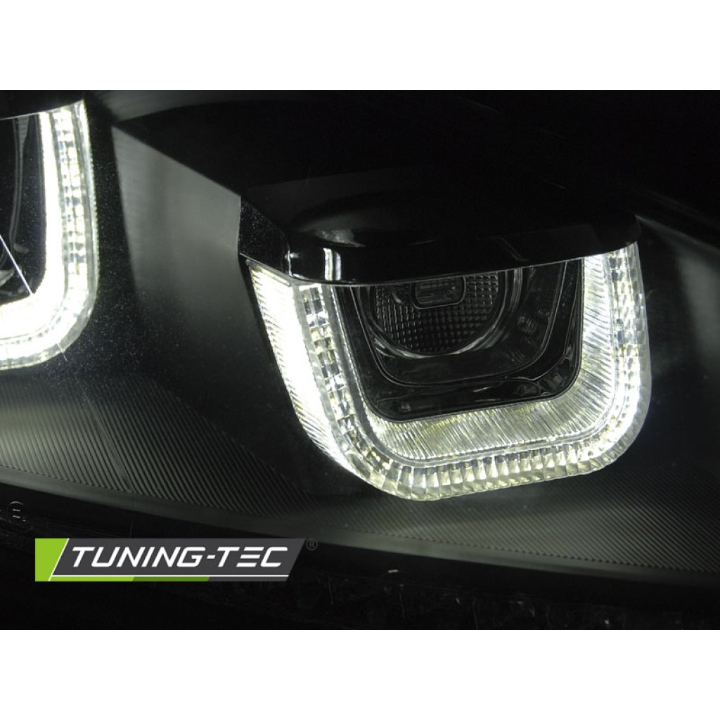 Přední světla U-LED s denními světly, LED dynamickým blinkrem pro VW Golf 6 08-12 černá