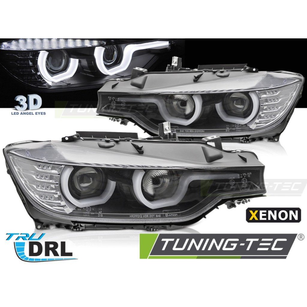 Přední světla U-TYPE LED pro BMW F30/F31 2011-2015 xenon černá