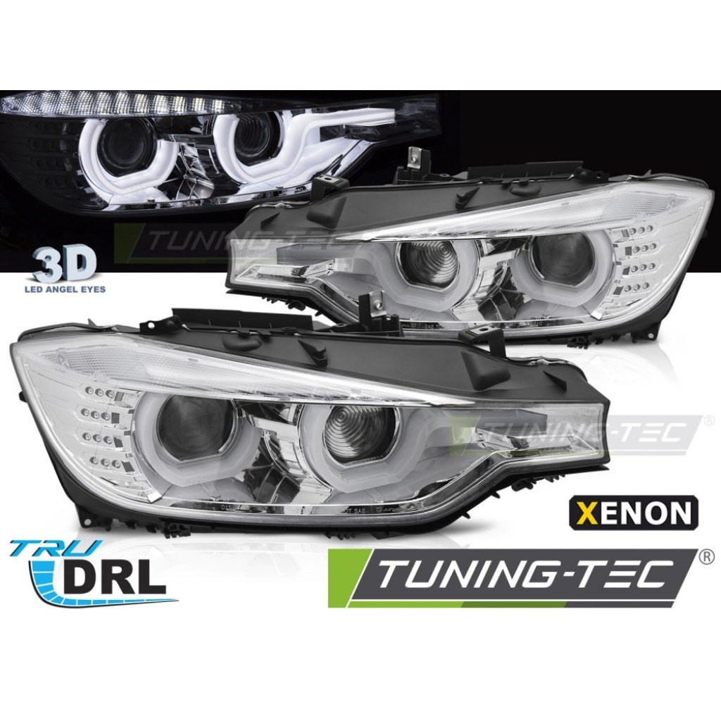 Přední světla U-TYPE LED pro BMW F30/F31 2011-2015 xenon chromová
