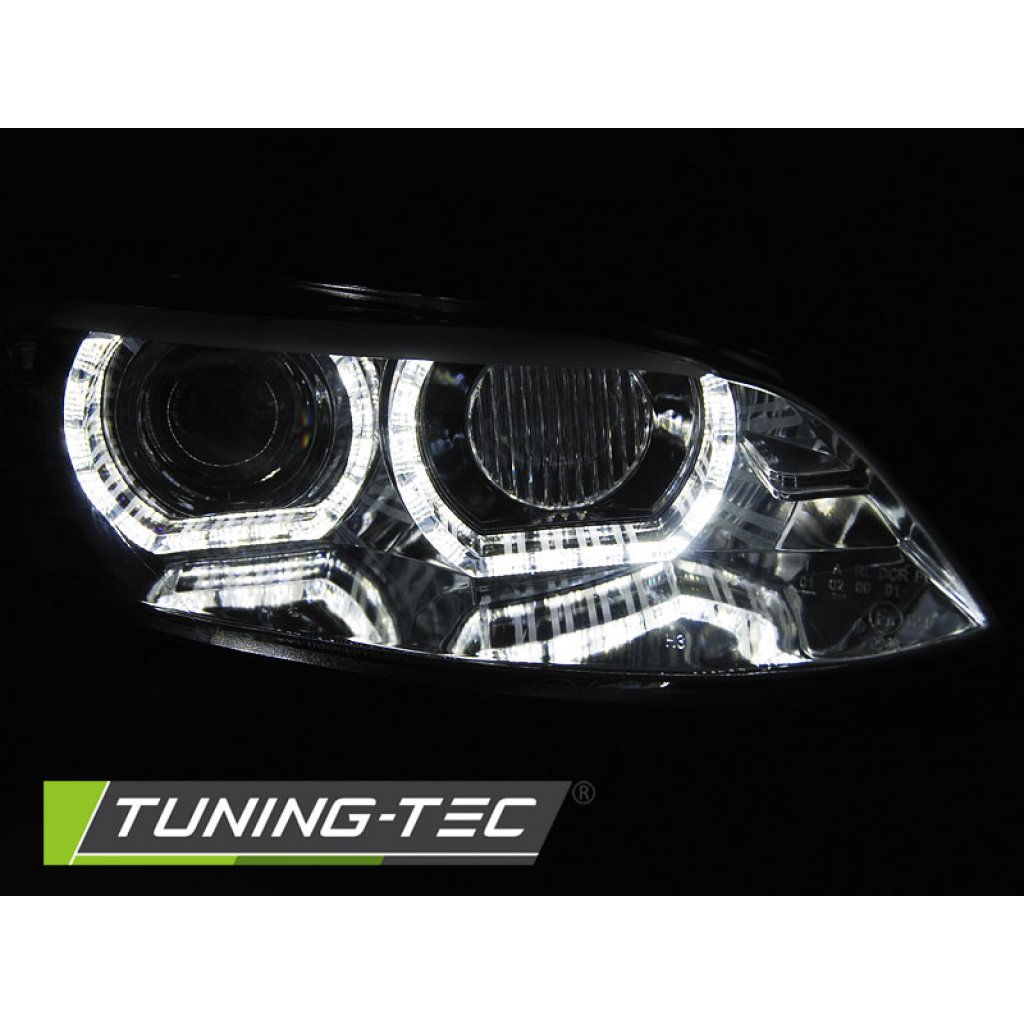 Přední světla xenon D1S 3D LED angel eyes BMW E92/E93 06-10 chromová