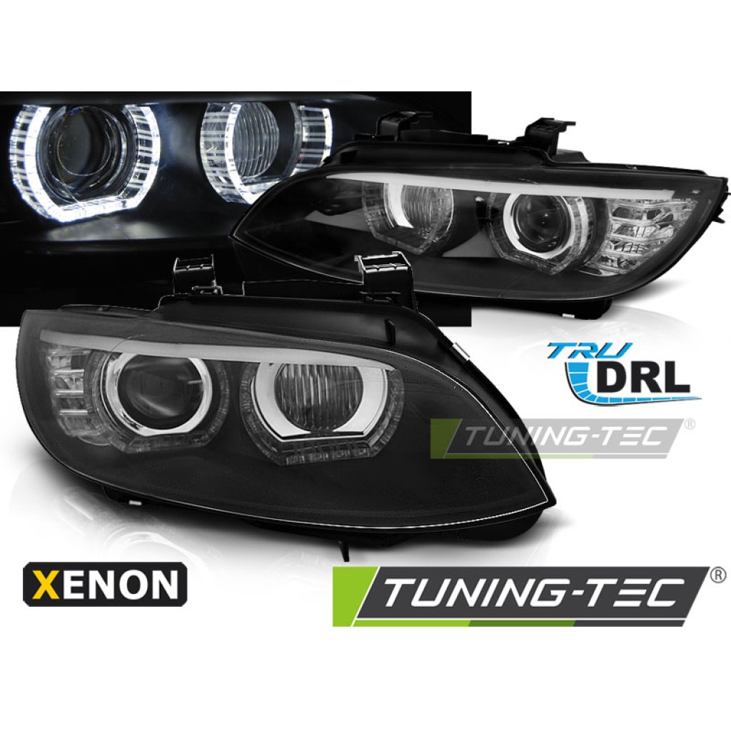 Přední světla xenon D1S AFS 3D LED angel eyes BMW E92/E93 06-10 černá