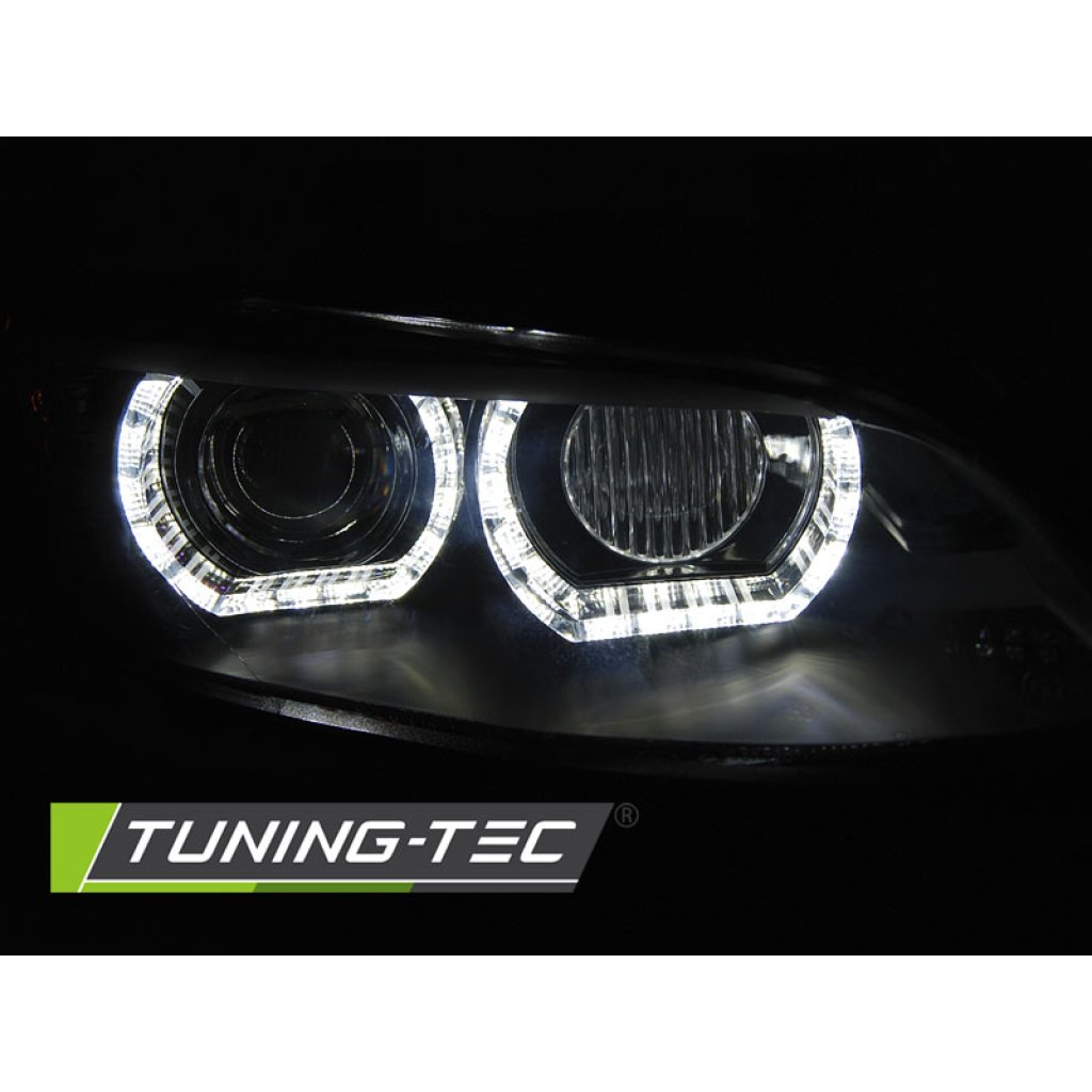 Přední světla xenon D1S AFS 3D LED angel eyes BMW E92/E93 06-10 černá
