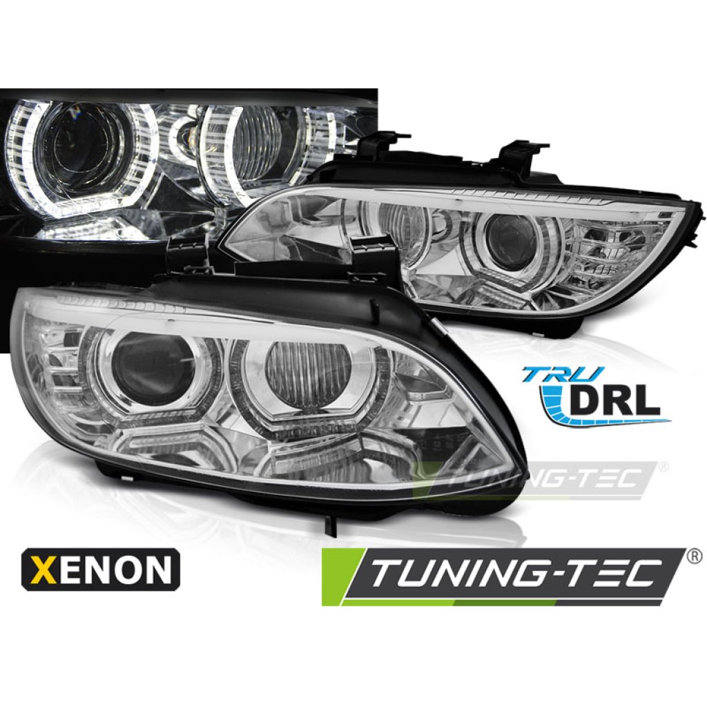 Přední světla xenon D1S AFS 3D LED angel eyes BMW E92/E93 06-10 chromová