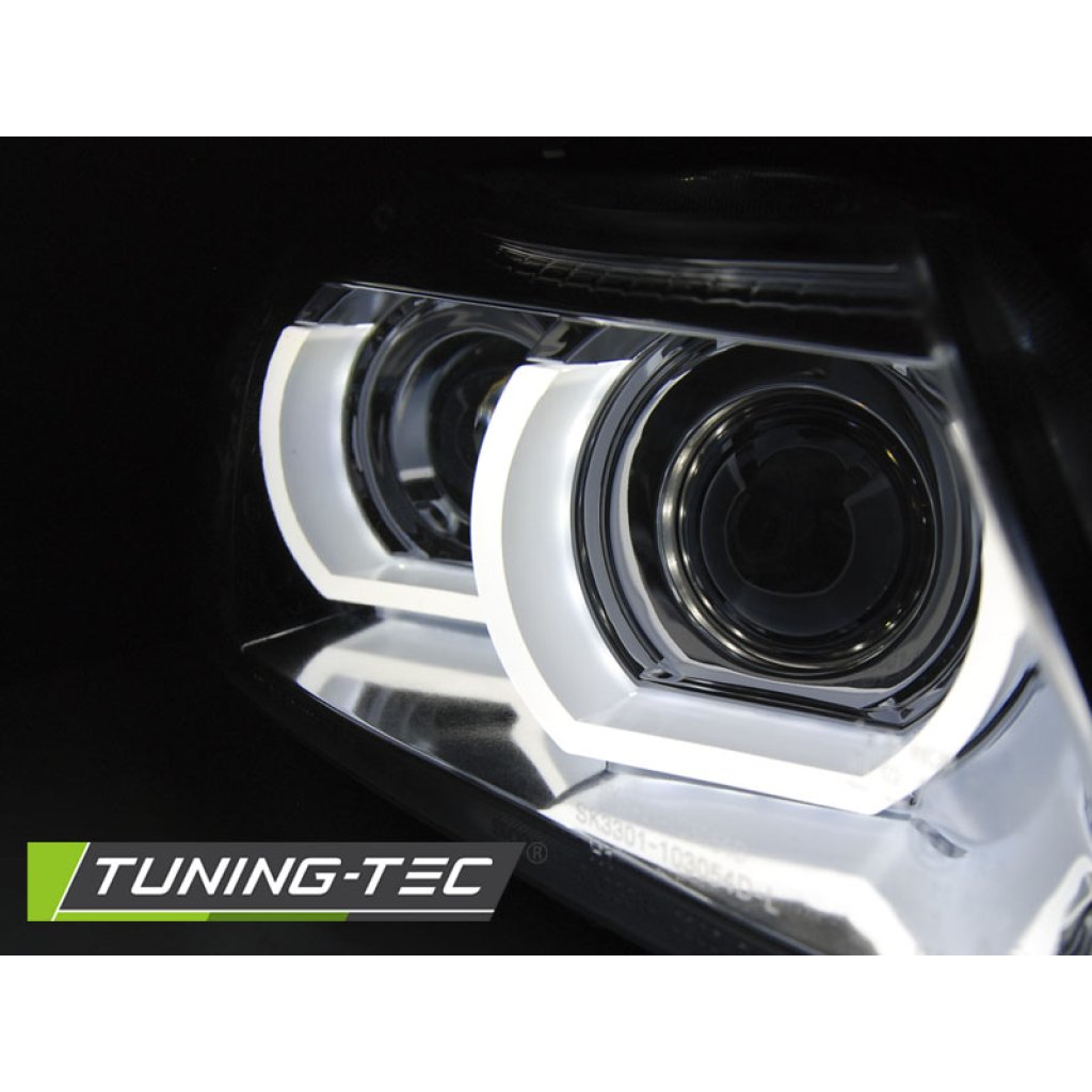 Přední světla xenon D1S, LED blinkr, DRL, BMW E90/E91 09-11 chromová