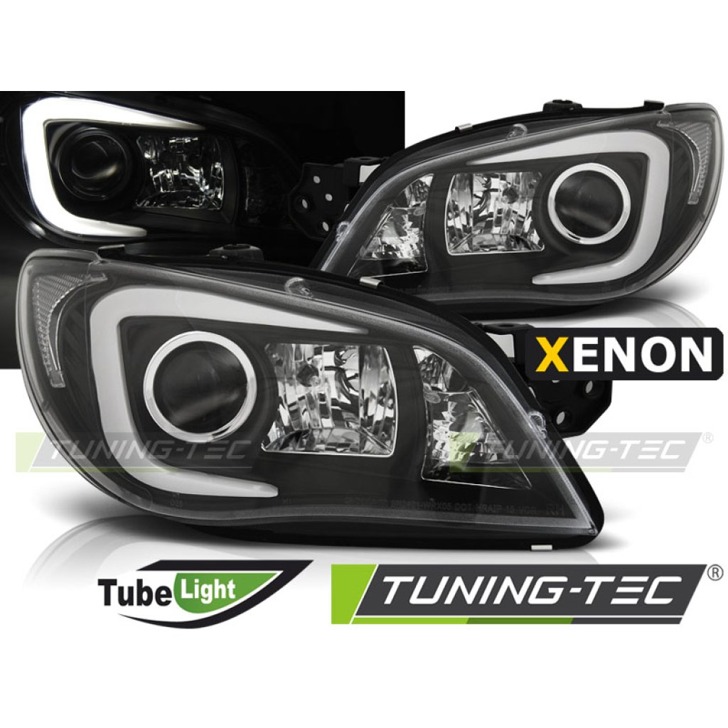 Přední světla Xenon D2S LED TubeLight Subaru Impreza II GD 06-07 černá