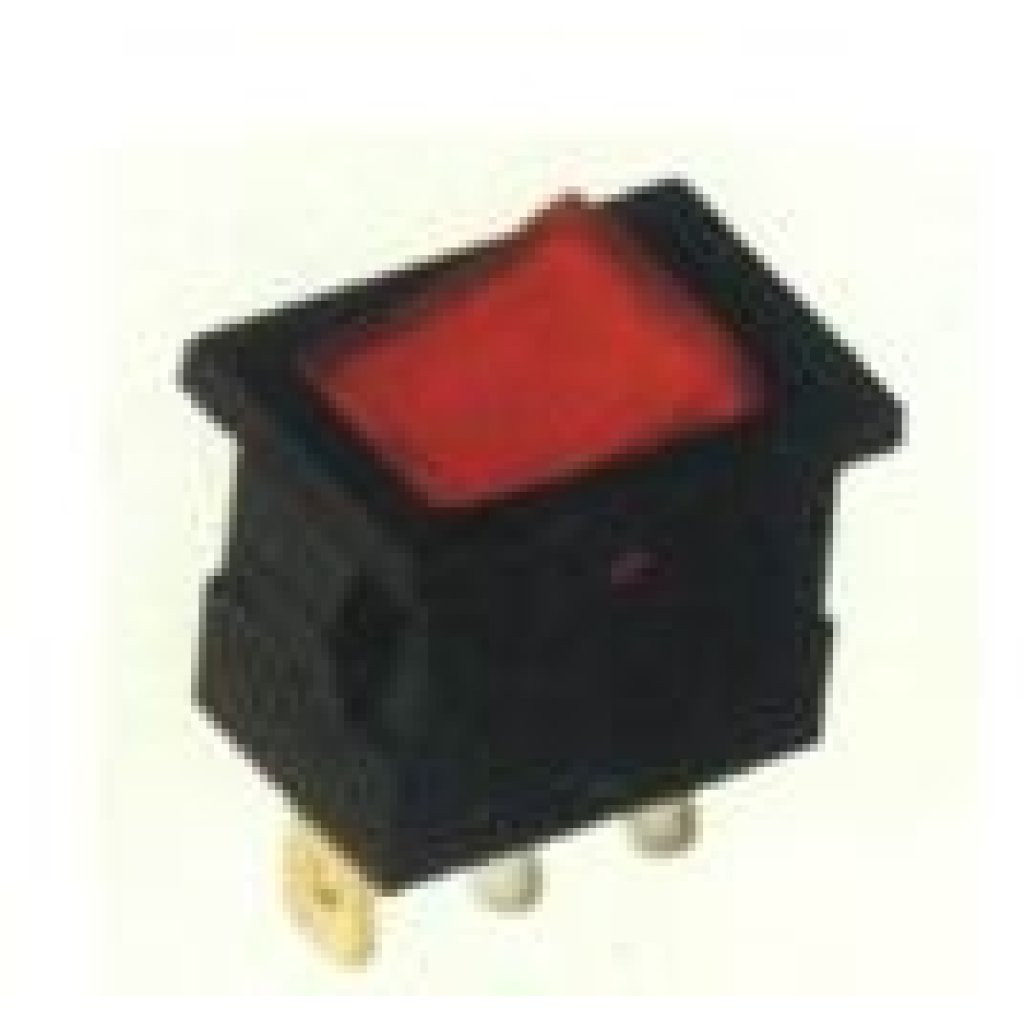 Přepínač kolébkový hranatý malý, černý 20x15 mm, 6687