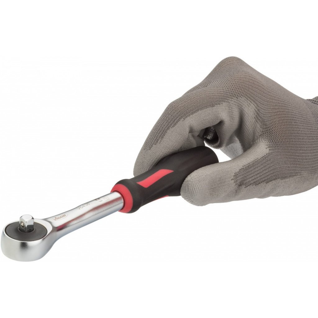 Přepínací ráčna 1/4" s 360°otočnou rukojetí, délka 176 mm VIGOR - V5436