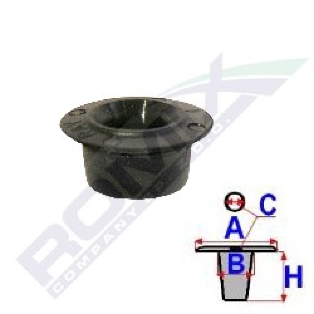 Příchytka lišt A-12,8; B-9; C-5,2; H-5,1mm; průměr 9,8 (balení 25ks)