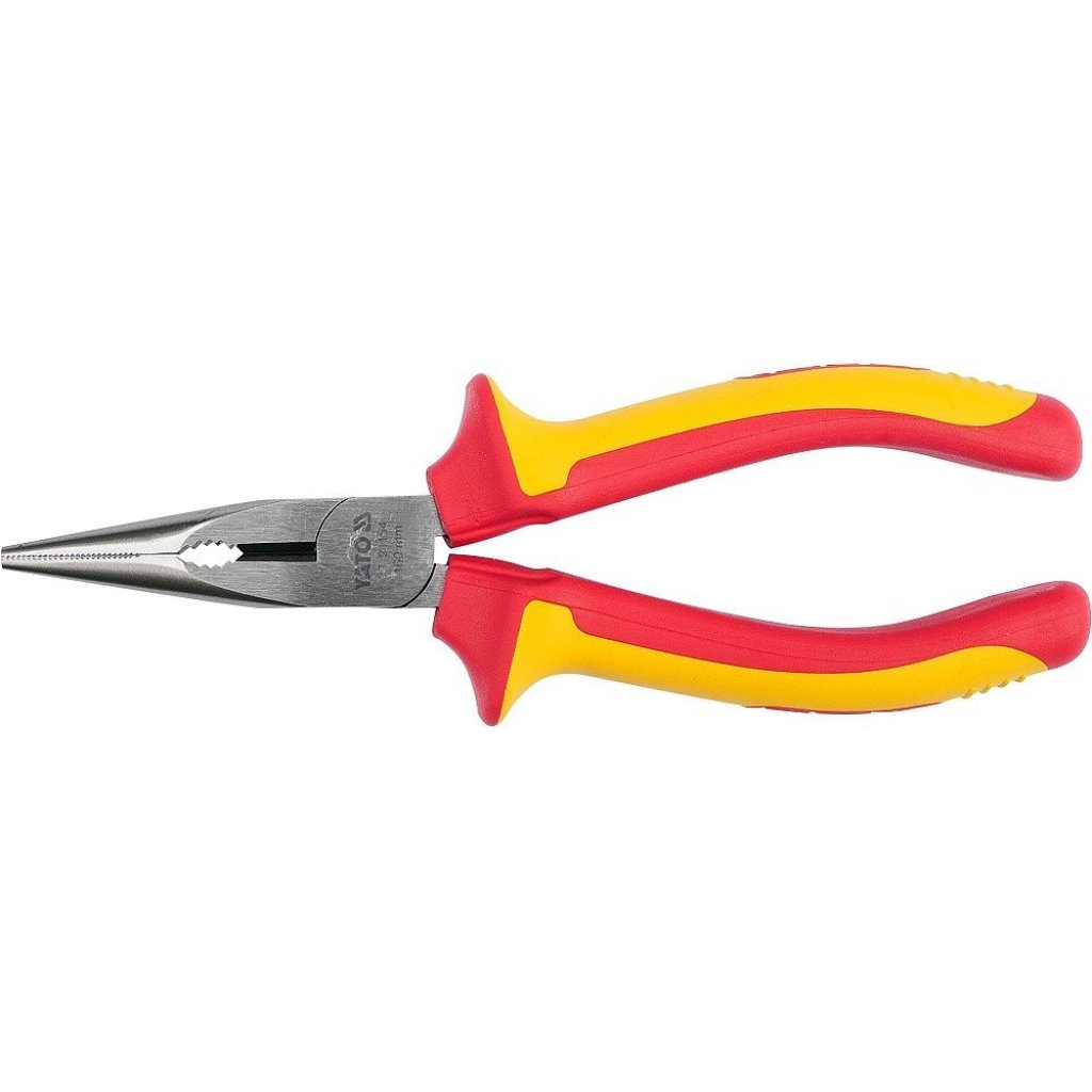 Prodloužené rovné půlkulaté kleště 160mm VDE (1000V) - YT-21154