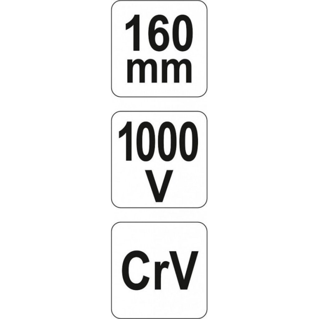 Prodloužené rovné půlkulaté kleště 160mm VDE (1000V) - YT-21154