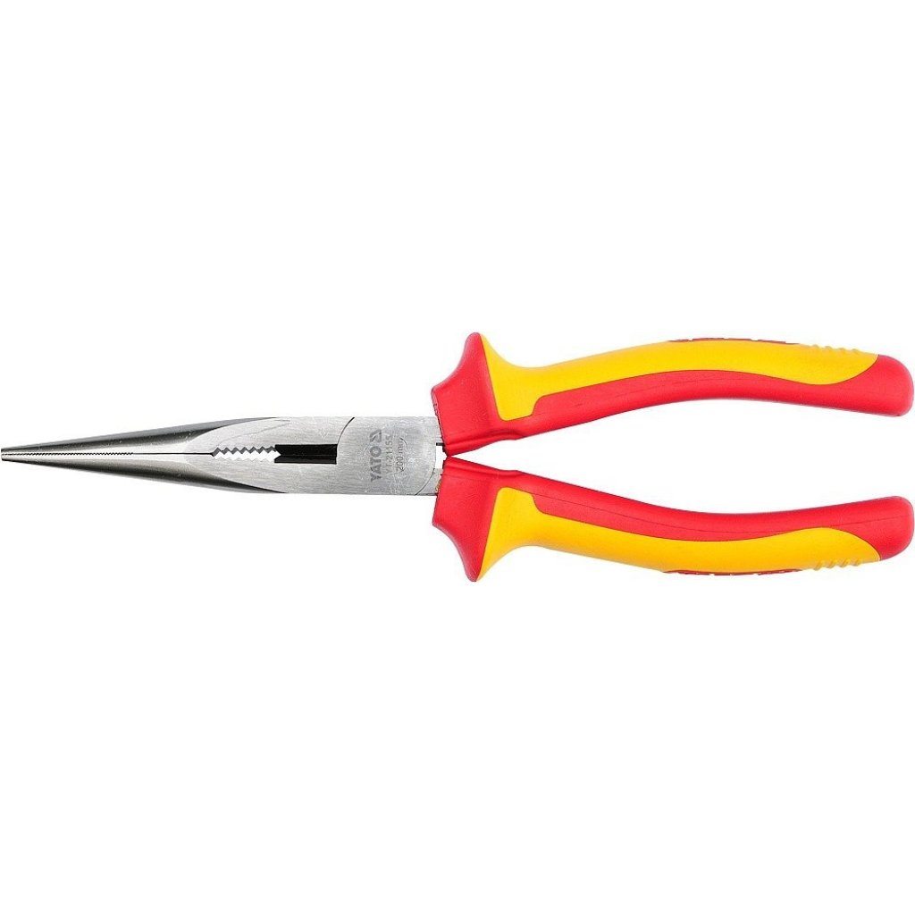 Prodloužené rovné půlkulaté kleště 200mm VDE (1000V) - YT-21155