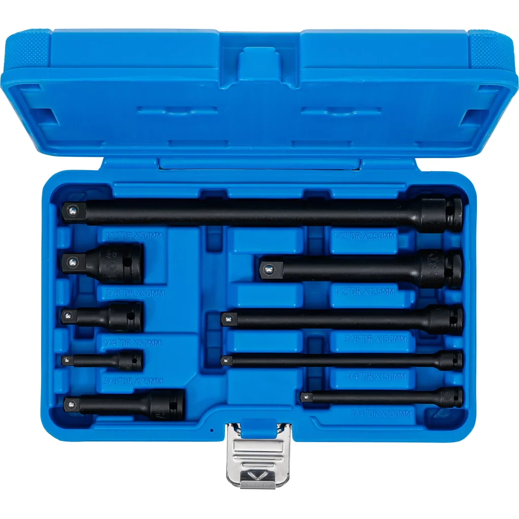 Prodlužovací nástavce, kované, 1/4", 3/8", 1/2" - 9 ks - B25145