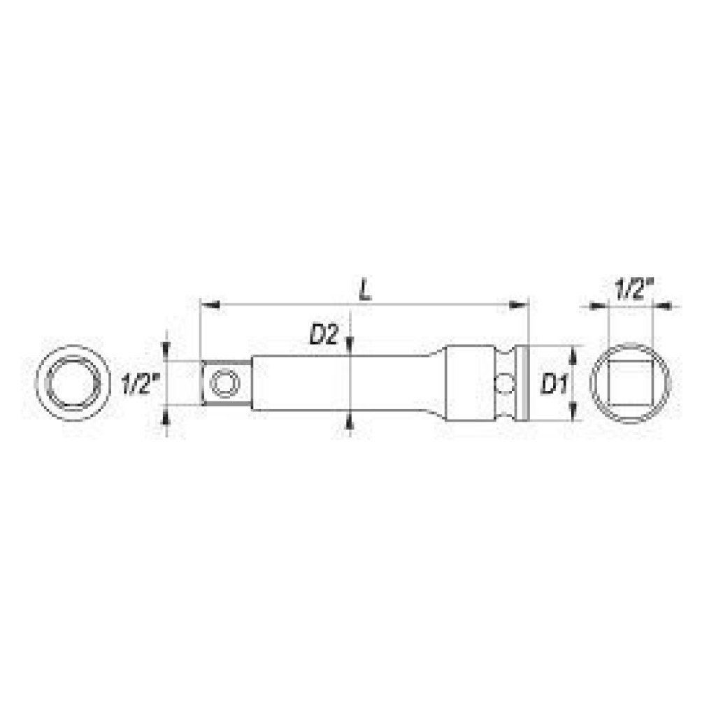 Prodlužovací přípravek 3/4", L=330 mm - YT-1163