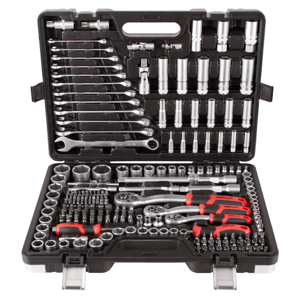 Profesionální gola sada 1/4", 3/8" a 1/2" s klíči, 220 ks