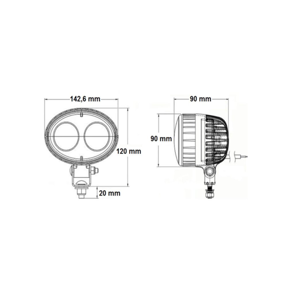 PROFI LED výstražné bodové světlo 10-48V 2x4W modré 143x122mm