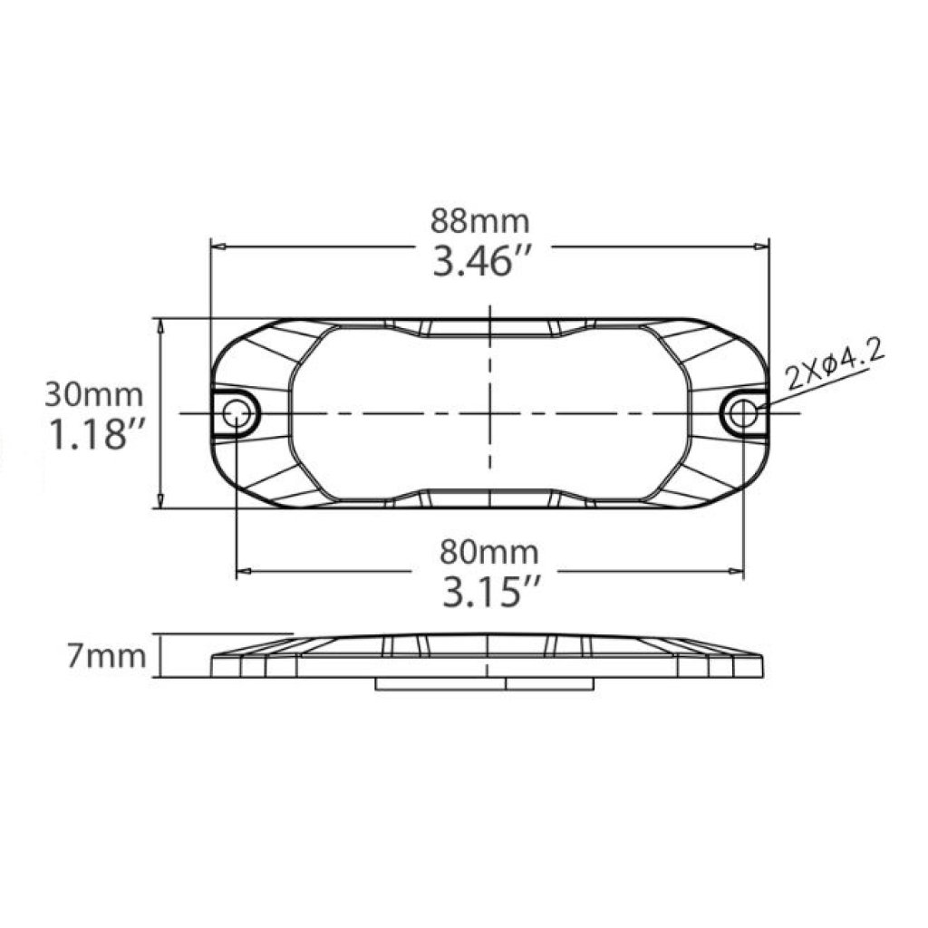PROFI SLIM výstražné LED světlo vnější, červené, 12-24V, ECE R10