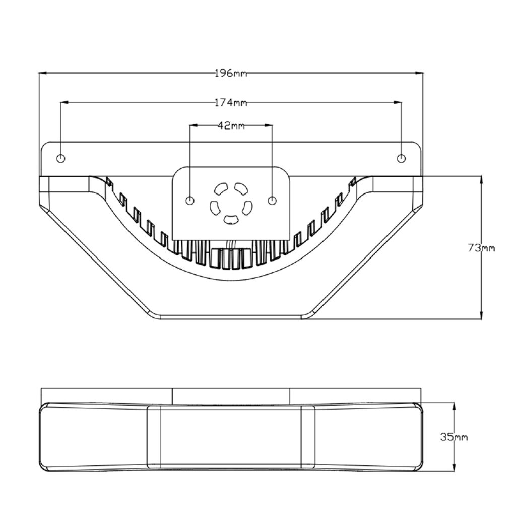 PROFI výstražné LED světlo vnější, červené, 12-24V, ECE R10