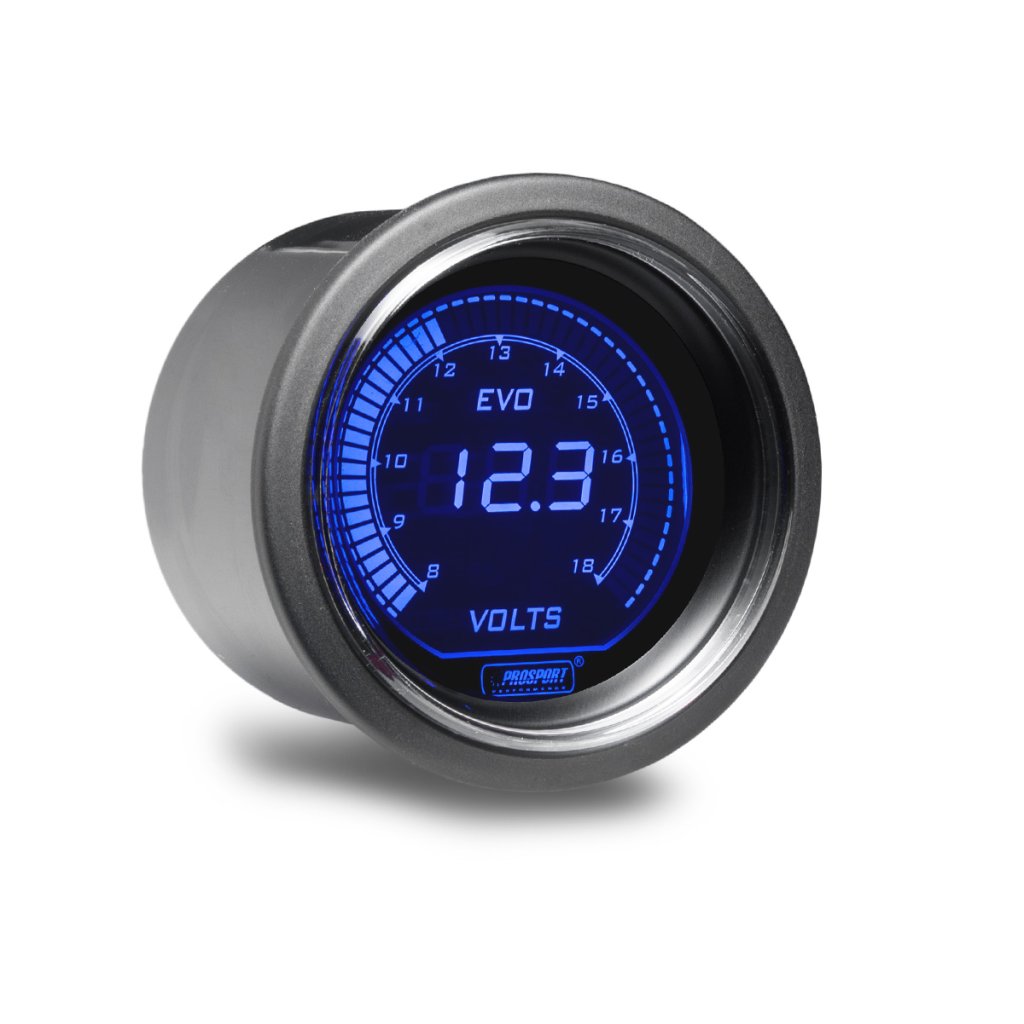 PROSPORT Performance přídavný budík řady EVO, měřená hodnota: voltmetr
