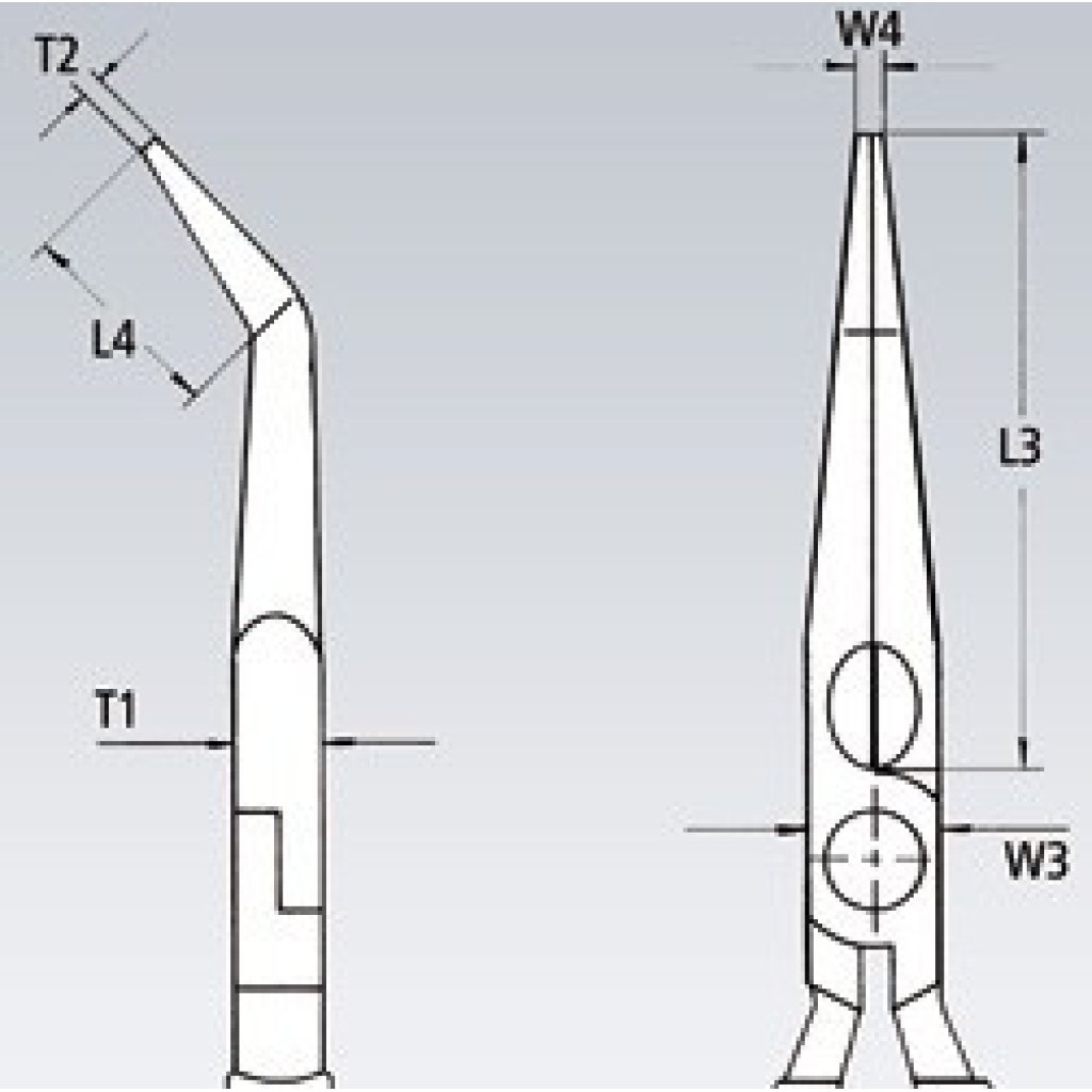 Půlkulaté kleště s břity chromované 200 mm - 2625200T